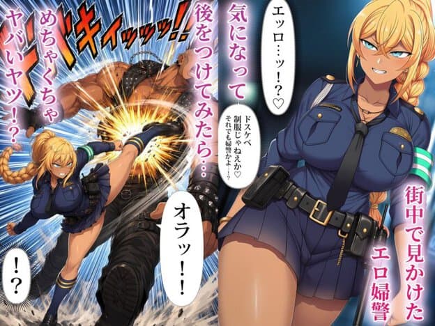 非モテの俺が武闘派ギャル婦警をエロい目で見てたらなぜか性奴●志願してきた 無料サンプル画像(1)